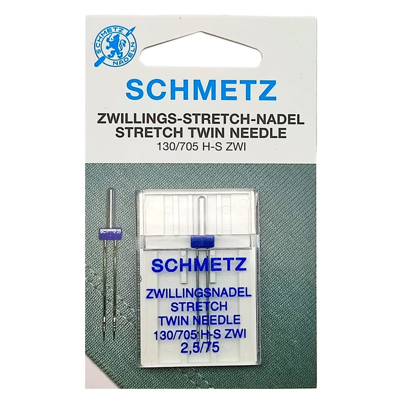 aguja maquina schmetz 705 gemela stretch 25mm